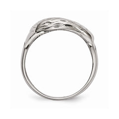 Sophia Jewelers Polished Black Enamel Eagle Men's Ring, Stainless Steel