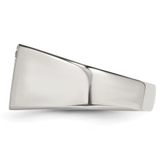 Stainless Steel Polished WithCZ Signet Ring