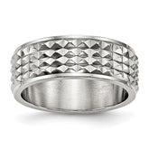 Stainless Steel Polished 8mm Studded Band