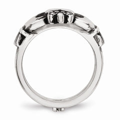 Sophia Jewelers Stainless Steel Claddagh Ring Polished Antique Finish