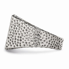 Stainless Steel Men's Ring with Polished Black Enamel Cross Design