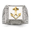 Stainless Steel Polished with Sterling Silver Yellow IP-plated Anchor Ring - Sophia Jewelers