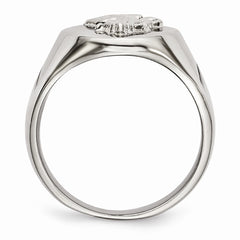 Sophia Jewelers Stainless Steel Polished Men's Ring with Sterling Praying Hands