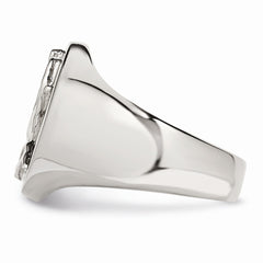 Sophia Jewelers Stainless Steel Polished Men's Ring with Sterling Praying Hands