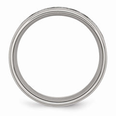 Sophia Jewelers Stainless Steel Wedding Band with Polished CZ Elegance