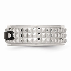 Sophia Jewelers Stainless Steel Wedding Band with Black IP-Plated Finish