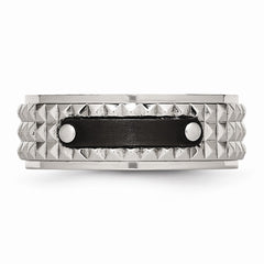 Sophia Jewelers Stainless Steel Wedding Band with Black IP-Plated Finish