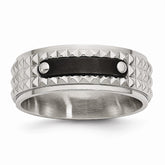 Sophia Jewelers Stainless Steel Wedding Band with Black IP-Plated Finish