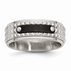 Sophia Jewelers Stainless Steel Wedding Band with Black IP-Plated Finish