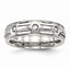 CZ Grooved Wedding Band in Stainless Steel, 6mm