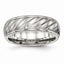 Grooved Wedding Band in Stainless Steel, 7mm