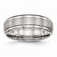 Ridged Edge Wedding Band in Stainless Steel, 7mm