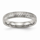 Sophia Jewelers Polished Stainless Steel Wedding Band 4mm Elegant Finish