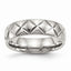 Criss-Cross Diamond-Cut Wedding Band in Stainless Steel, 6mm