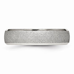 Sophia Jewelers Polished Stainless Steel Wedding Band with Laser Cut Design