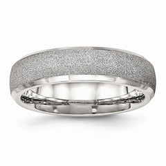 Sophia Jewelers Polished Stainless Steel Wedding Band with Laser Cut Design