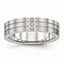 CZ Brushed Wedding Band in Stainless Steel, 6mm