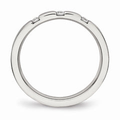 Sophia Jewelers Stainless Steel Polished 3-Stone CZ Wedding Band
