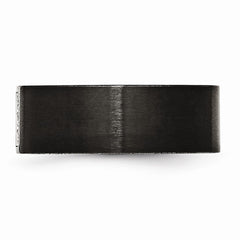 Sophia Jewelers Brushed Black Stainless Steel Wedding Band with Cubic Zirconia