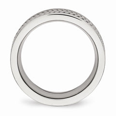 Stainless Steel Twisted Wedding Band with Brushed Finish 7mm
