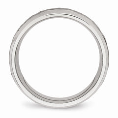 Stainless Steel Hammered Band 7.50mm Elegant Unisex Polished Finish