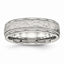 Hammered Grooved Wedding Band in Stainless Steel, 6mm