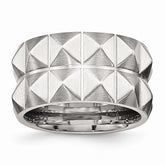 Sophia Jewelers 12mm Brushed Stainless Steel Wedding Band Elegant Design