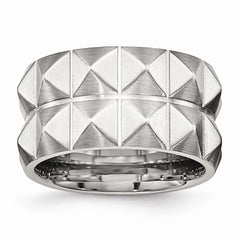 Sophia Jewelers 12mm Brushed Stainless Steel Wedding Band Elegant Design