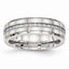 CZ Wedding Band in Stainless Steel, 6.5mm