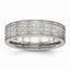 CZ Wedding Band in Stainless Steel, 6.5mm