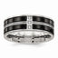 CZ Wedding Band in Black IP-Plated Stainless Steel, 8mm