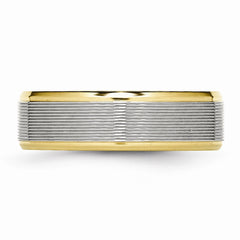 Stainless Steel Polished Yellow IP Grooved Ring