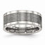 Grooved Comfort-Fit Wedding Band in Stainless Steel, 8mm