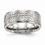Ridged Edge Wedding Band in Stainless Steel, 9mm