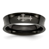 Sophia Jewelers Stainless Steel Wedding Band with Black IP-Plating and Engravable Design