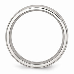 Stainless Steel Wedding Band with Black Carbon Fiber Inlay Engravable