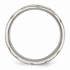 Stainless Steel Yellow IP-Plated Ladies Wedding Band Engravable 6mm