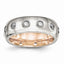 CZ Wedding Band in Stainless Steel with Rose IP Inlay, 7mm