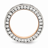 Sophia Jewelers Rose IP Stainless Steel Wedding Band with CZ Elegance