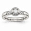 Sophia Jewelers Polished Stainless Steel CZ Wedding Band Elegant and Modern
