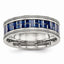 Blue Carbon Fiber Inlay Wedding Band in Stainless Steel, 8mm