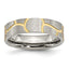 Grooved Wedding Band in Stainless Steel with Gold IP, 6mm