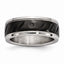 Grooved Wedding Band in Black IP-Plated Stainless Steel, 8mm