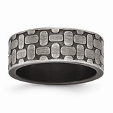 Sophia Stainless Steel Wedding Band with Antiqued Brushed Finish