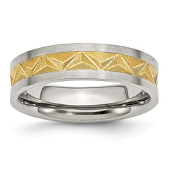 Sophia Jewelers Yellow IP-Plated Stainless Steel Engravable Wedding Band