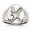 Stainless Steel Men's Eagle Ring with Polished Rhodium Elegance