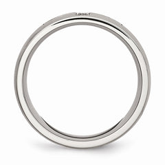 Sophia Jewelers Brushed Stainless Steel CZ Cross Wedding Band