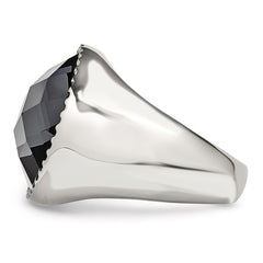 Sophia Jewelers Stainless Steel Grey Glass Fashion Ring Polished Finish