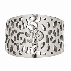 Sophia Jewelers Stainless Steel Fashion Ring with Polished Cut-Out Design