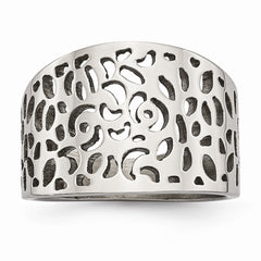 Sophia Jewelers Stainless Steel Fashion Ring with Polished Cut-Out Design